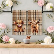 2/4/6/8 Pcs Dish Towel Set, Plaid Pattern Print, Super Absorbent Microfiber Modern Cloth, Cooking And Baking Tea Towel, Dishcloth, Cleaning Towel, Hand Towel, Soft And Highly Absorbent, Kitchen Decor, Gift For Neighbor, Mom, Birthday, Housewarming For Friends, Kitchen Essentials, Daily Necessities - Multicolor - View 7