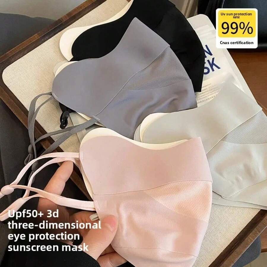 Máscara de protección solar versátil para la primavera y el verano con protección UV en las esquinas de los ojos WZL1, nueva para 2025 - Gris Oscuro - Ver 1