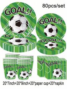 69/10 Piece World Cup Soccer Party Tableware Set - 7/9 Inch Plates, 9 Oz Cups And Napkins | Serves 16 Guests For Match Watching, Birthday Picnics, Celebration Decor - Multicolor - View 13