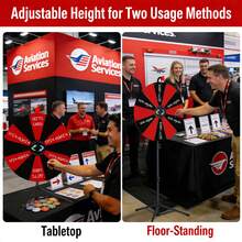 WinSpin 24" Pop Up Displays Spinning Prize Wheel Adjustable Height DIY Modular Spin Doodle Game For Events - Black & Red - View 2