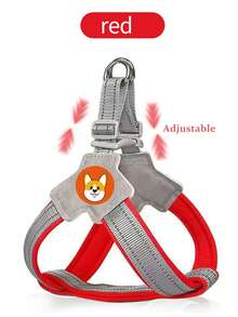 Harness Anjing Berbahan Jala yang Bernapas, Desain Berbentuk Y dengan Dua Cincin D, Strip Reflektif, Cocok untuk Anjing Kecil, Sedang, dan Besar untuk Jalan-jalan dan Latihan di Luar Ruangan - MultiWarna - View 24