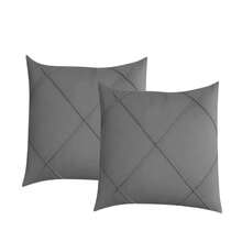 Kit 2 Draped Suede Cushion Covers 45x45cm - Grey - View 3