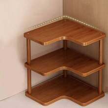 Multi-Tier Wooden Corner Shelf, Office Desk Storage Organizer, Layered Display Rack, Kitchen Spice Rack, Cup Holder For Mugs, Coffee Cups, Tea Sets - Multicolor - View 10