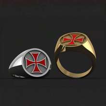 3件套复古天使翅膀十字架吊坠项链银色十字架戒指银色耶稣戒指男女时尚朋克首饰套装冒险旅行幸运护身符配饰礼品 - 3PCS - 查看 6