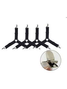 4pcs Triangle Bed Sheet Clips, Minimalist Multi-Functional Bedroom Bed Sheet Fasteners, Adjustable Metal Clips With Elastic Bands To Fix Bedding, Practical Invisible Non-Slip Bed Sheet Straps, Suitable For Sofa Cushions, Blankets, Home Textiles, Household Items, 1 Set - A - View 10