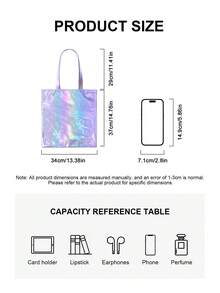 Nars Dreamy Series Purple Holographic Butterfly Pattern Makeup Bag, Large Capacity Cosmetic Storage Pouch, High Aesthetic, Organized Space, Spacious Makeup Bag - Purple - View 8