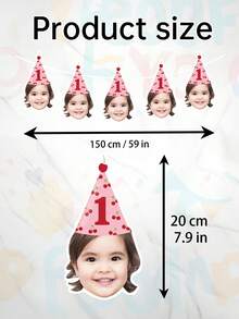 7/14/21 chiếc banner ảnh tùy chỉnh cho bé, banner sinh nhật tùy chỉnh hình đầu, banner sinh nhật mọi lứa tuổi, banner in hình khuôn mặt, vòng hoa trang trí sinh nhật vui nhộn cho bé 1 tuổi. - Nhiều màu - Xem 2