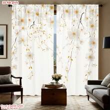 2 Stück/Set Frühlings Blumen Moderne Kunst Dekorative Vorhänge, Halbtransparente Vorhänge für Wohnzimmer, Schlafzimmer, Heimdekoration - Verschiedenfarbig - Übersicht 5