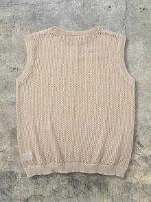 Nuevo top de punto sin mangas de diseño de cuello redondo, con malla transpirable y cómoda, para primavera/verano de ANDREILEE - Caqui - Ver 3