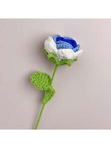 1pc Rose Weaving Bouquet, Fake Flower Handmade Crochet Simulation Flower, Knitted Flower - Multicolor - View 13