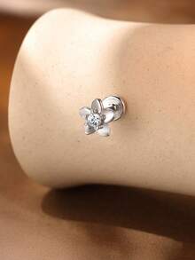 1件925纯银莫桑石钻石星月平底耳环，适合日常佩戴、婚礼、派对、订婚、周年纪念、情人节等场合，奢华珠宝 - 銀色 - 查看 8