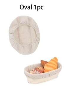 1/2/4 piezas Funda de tela para cesta de fermentación de pan, cubierta de cesta de ratán para amasar, baguettes, panes, pasteles, pan casero, no incluye la cesta - Multicolor - Ver 15