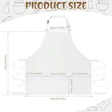 Delantal de chef para hombres y mujeres, delantal profesional de camarero/a con 3 bolsillos, delantal blanco corto ajustable - -Blanco- - Ver 2