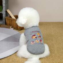 宠物服装、狗狗服饰、小型动物抓绒外套、双面抓绒新款宠物用品、春夏新款休闲餐厅背心、泰迪熊背心、小型猫咪卡通休闲装 - 灰色 - 查看 11