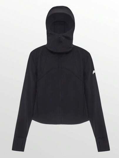 CAMEL CROWN 女士户外针织防晒服，雪花石膏冷白皮革户外原纱防晒衣，UPF2000+ 凉爽舒适立领修身运动外套