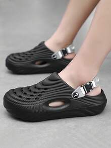 Dép xăng đan đế dày, chống trượt, thoáng khí EVA, unisex - Đế dày, chất liệu EVA chống trượt, thiết kế kẻ caro giản dị, phù hợp cho cả trong nhà và ngoài trời, dép đi trong nhà, đế dày, đế mềm, chống thấm nước, thích hợp sử dụng ngoài trời. - màu đen - Xem 4