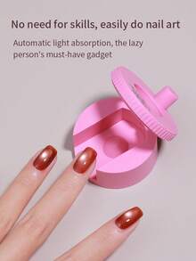 SHANGFEIYA Pink Rotating Nail Art Magnet With Automatic Glass Bead Suction Cat Eye Tracker For Beginners Super Strong Magnetic And Multifunctional Wide Light Cat Eye Magnet 1pc/2pcs - Multicolor - View 6