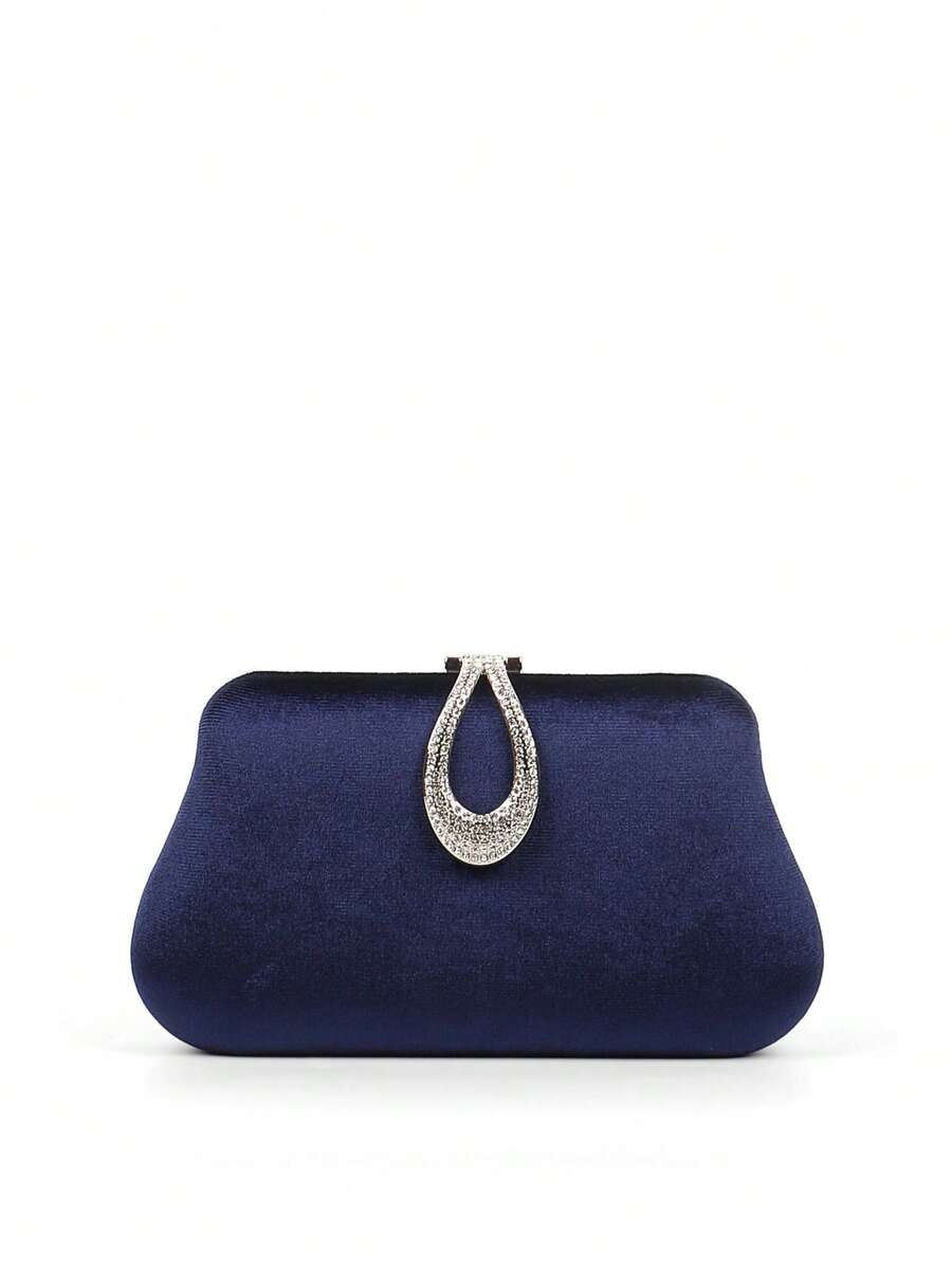 Sparkling Velvet Evening Clutch | Plush Rhinestone Purse For Wedding & Party | Formal Prom Dinner Bag