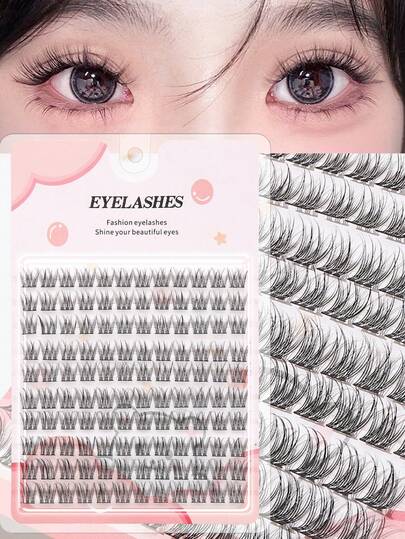 10 filas de pestañas postizas de cola de pez, naturalmente esponjosas, que magnifican tus ojos, adecuadas para principiantes, aptas para todo tipo de ojos, reutilizables