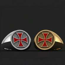 3件套复古天使翅膀十字架吊坠项链银色十字架戒指银色耶稣戒指男女时尚朋克首饰套装冒险旅行幸运护身符配饰礼品 - 3PCS - 查看 4