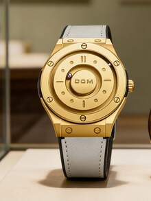 1件装圣诞节男士DOM桶形腕表 | 醒目运动硅胶表带腕表 - 男士节日礼物 - 灰色 - 查看 3