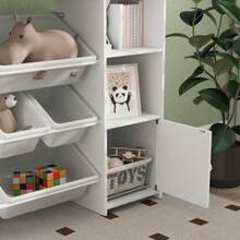 Children's Storage Shelf, Shelf For Toys And Books, For Tidy Organization, 8 Removable Boxes, White - White - View 7