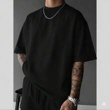 Men's Casual T-Shirt With Motivational Slogan Print – Street Style, Premium 100% Cotton Fabric, Immediate Shipping, PROMOTION - màu đen - Xem 2