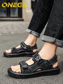 1 Pair Men's Sandals, New Driver Sports Beach Shoes, Summer Minimalist Soft Sole Non-Slip Breathable Casual Shoes - Black - View 12