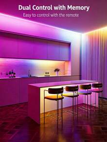 100ft Bedroom LED Light Strip, Smart RGB LED Lights Strips Controlled By App/Remote, Color Changing & Dimmable, Available In 1m/3 Meters/5m/10m/20m/50m, Suitable For Home, Party, Bedroom, Smart Device Control, Room, Home, Kitchen, Living Room, Holiday Party Decoration - Colored Light - View 8