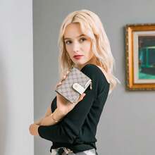 ¡RecomendadoCarteras para mujer Cuero de PVC Titular de efectivo y tarjeta de crédito Organizador de múltiples tarjetas de gran capacidad (Hielo sombreado * Blanco crema)¡Top de Temporada - Rosa * verde ceniza - Ver 8