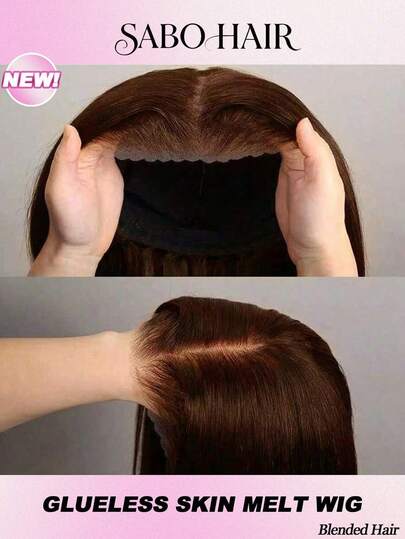 26 Inch Chocolate Brown Glueless Wigs Human Frontal Hair Pre Plucked Pre Cut 5*5 Wear And Go Glueless Wig 13x4 13x6 HD Lace Front Wigs 200% Density #4 Colored Blended Hair Straight Lace Wigs