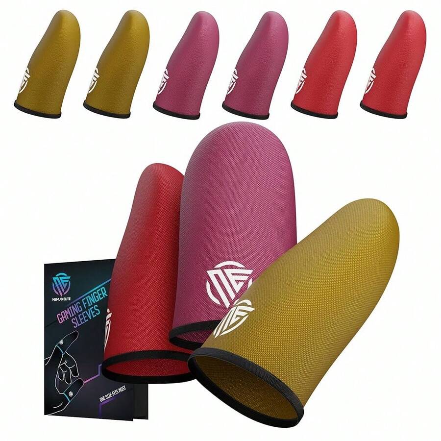 Finger Sleeves 6-Pcs,Ultra-Thin Carbon Fiber,Anti-Sweat & Anti-Slip,Universal For All Phones & Tablets - Chroma系列 - 查看 1