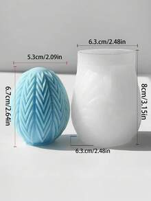 1个复活节彩蛋和兔子蜡烛模具（折耳彩蛋兔子/条纹兔子+条纹/波浪彩蛋），可重复使用，适用于石膏/树脂/混凝土，DIY复活节装饰品家居装饰工艺品制作 - A - 查看 12