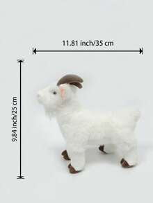 Muñeco de peluche de cabra de 35 cm/13.78 pulgadas, muñeco de peluche suave de animal de granja, muñeco de peluche adorable de cabra adecuado como regalo de cumpleaños o festivo para niños y niñas, decoración de dormitorio, colección de animales de granja - Multicolor - Ver 11