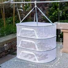 Foldable Drying Rack With Windproof And Insect-Proof Net Cover, Heavy Duty Collapsible Clothes Drying Rack With Zipper Closure, Space-Saving Mesh Drying Rack With Handle, Suitable For Herbs, Vegetables, Fish And Fruits, Applicable For Home, Camping And Gatherings, Easy To Clean Fabric Structure - Multicolor - View 14