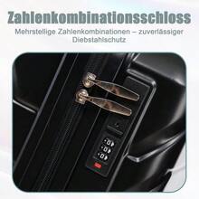 14"/19" 2-Piece ABS Spinner Suitcase Set With Combination Lock & 14" Cosmetic Bag - 黑色 - 查看 9