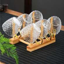 12/6/4/2pcs Set Hammered Small Cute Unusual Heat-Resistant Transparent Concentrated Coffee Glass Cups, Coffee Cups, Glass Cups, Chinese Kung Fu Hot Tea Cups, Tea Cups, Set, Aesthetic Drinkware, Coffee Accessories, Tea Set - Clear - View 3