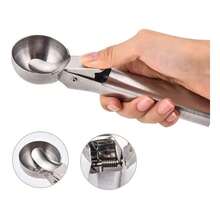 Colher De Sorvete Inox Com Ejetor de Bola Concha Profissional Sobremesa - Inox - Visão 4