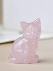 CUPIDCRYSTAL Natural Amethyst Carved Cat Figurine, Perfect Valentine's Day Gift, Healing Crystal Decor, Crystal & Stone - Multicolor - View 9