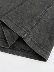 One Piece Portgas D. Ace Vintage Washed Light Grey Oversized T-Shirt With ASCE Logo & Black Line Art Graphic Print For Anime Enthusiasts, Anime Shirt, Mens Clothes, Mens T Shirts, Y2k Clothes, Unisex Casual Streetwear Japanese Anime T-Shirts - 黑色 - 查看 4