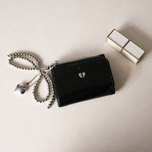 Hjärtformat hänge, söt och cool trippelvikt stor kapacitet sprucket läderplånbok och korthållare för kvinnor - Multifärgad - Visa 14