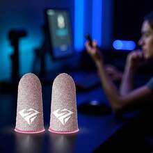 Pair For  Mobile Games Gaming Finger Sleeve Breathable Fingertips Sweatproof Fingertip For Mobile Cove Slip,Finger Sleeves Gaming Accessories (Pink) - Pink - View 5