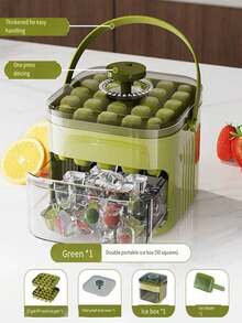 Molde de cubitos de hielo de silicona, molde para hacer bolas de hielo de gran capacidad, molde de cubitos de hielo para refrigerador - Multicolor - Ver 14