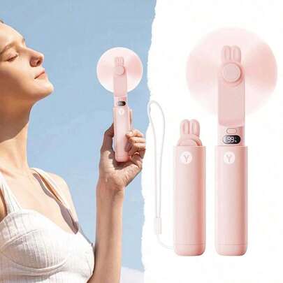 Handheld Mini Fan, 3 IN 1 USB Rechargeable Portable Fan [9-18 Working Hours] With Power Bank, Pocket Design For Travel/Summer/Concerts/Lash, Gifts For Women