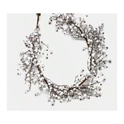Silver & White Foam Snow Berry Garland X 150cm - Christmas Artificial Decoration