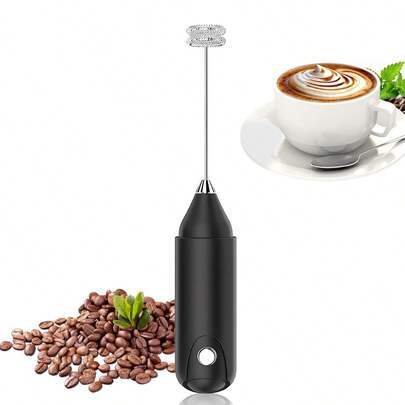Electric Egg Beater Coffee Milk Frother (Batteries Not Included) Student Coffee Stirrer Stainless Steel Drink Mixer Suitable For Coffee, Latte, Cappuccino, Matcha, Hot Chocolate, Portable Electric Milk Frother Wireless Electric Mini Coffee Maker