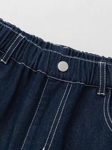 Balabala 男童弯腿牛仔裤，轻薄牛仔面料，夏季长裤 2026 - 牛仔深藍 - 查看 3