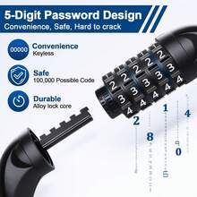 - Candado para bicicleta, combinación de 5 dígitos, resistente y antirrobo, bloqueo de cadena de bicicleta, 2.62/3.2/4.27/5/6 pi - como en la foto - Ver 3