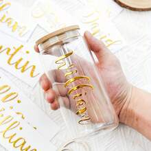 1/2/3/4/5/6/8/10 Customized Name Label Stickers - Personalized Self-Adhesive Stickers, Suitable For DIY Gifts, Wedding Decorations, Cups, Gift Boxes, Tiles And Glass, Cute Customized Adhesive Stickers - Multicolor - View 9