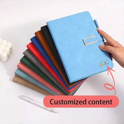 Minimalistyczny notatnik w kształcie litery U z klipsem, z uchwytem na długopis, miękka okładka, zapięcie magnetyczne, funkcja zakładki, dostępne w wielu kolorach, odpowiedni do użytku biznesowego, spotkań, osobistego pamiętnika i nauki